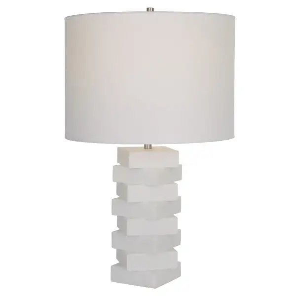 Uttermost Ascent White Geometric Table Lamp - 14 W x 23 H x 14 D (inches)