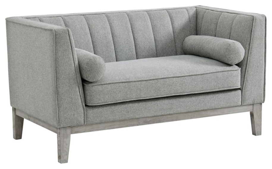 Picket House Furnishings Hayworth Loveseat in Charcoal   Farmhouse   Loveseats   by Homesquare  Houzz