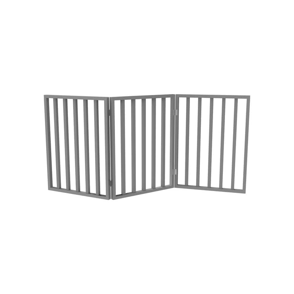 Petmaker 54 in. x 24 in. Wooden Freestanding Gray Pet Gate HW3210103