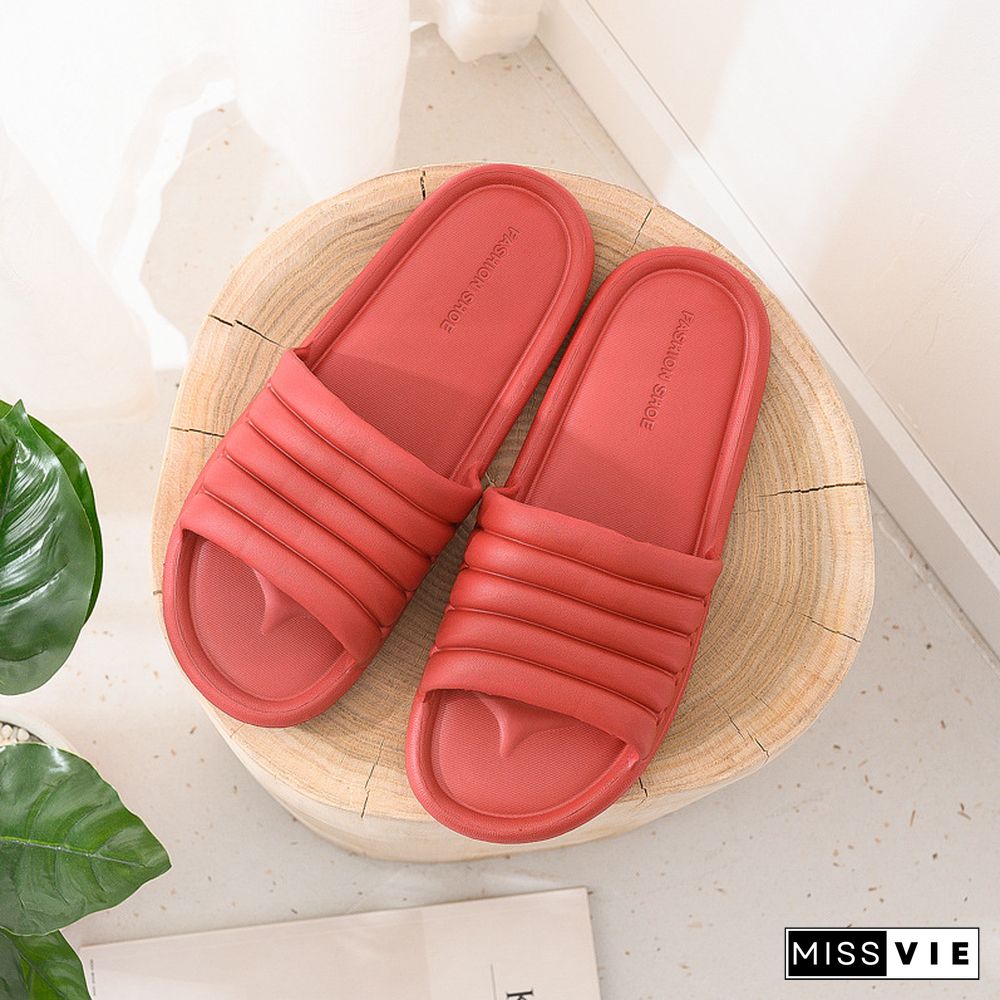 Fashion House Slippers EVA Soft Sole Slide Sandals Men Women Indoor Comfortable Non-slip Home Shower Slippers