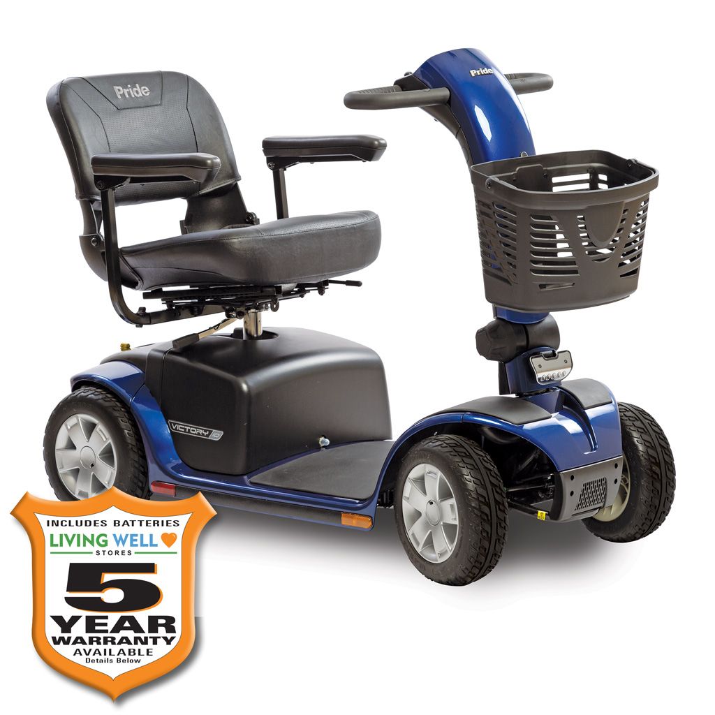 Pride Mobility Victory 10 4-Wheel Scooter Blue 400 lbs. Weight Capacity with Available 5-Year Extended Warranty