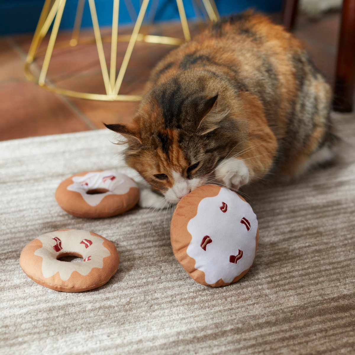 Frisco Fall Maple Bacon Donut Plush Cat Toy with Catnip