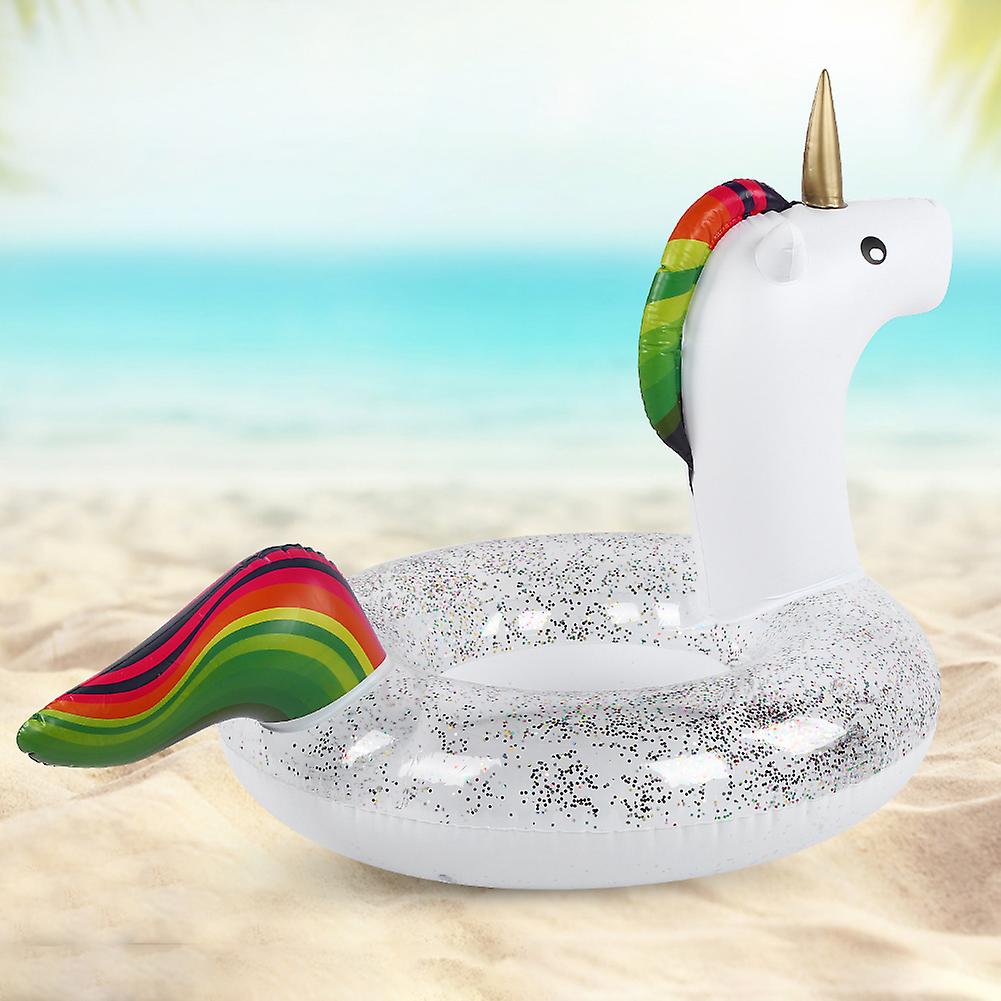 Adult Pvc Safety Swim Ring Large Life Rings Swimming Pool Water Toys Withtransparent Sequins90cm Licorne