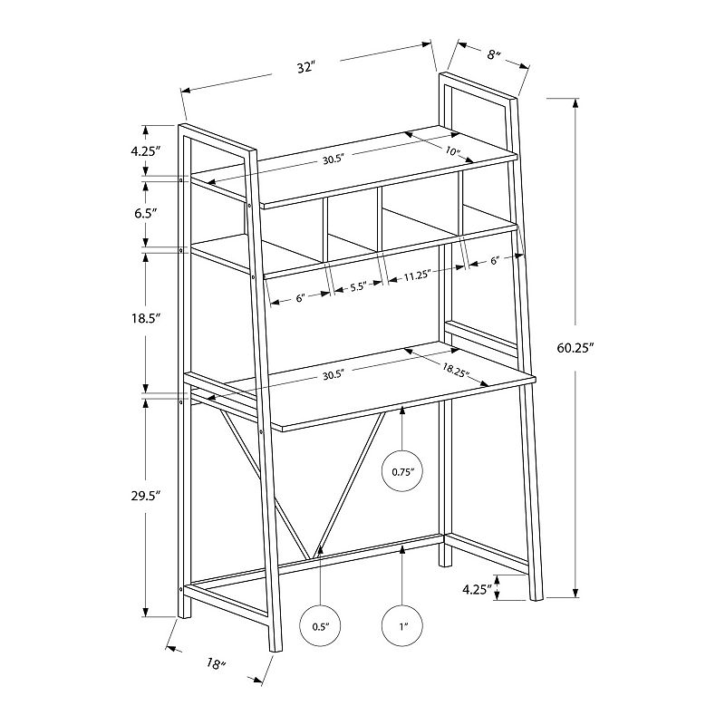 Monarch Tall Computer Desk