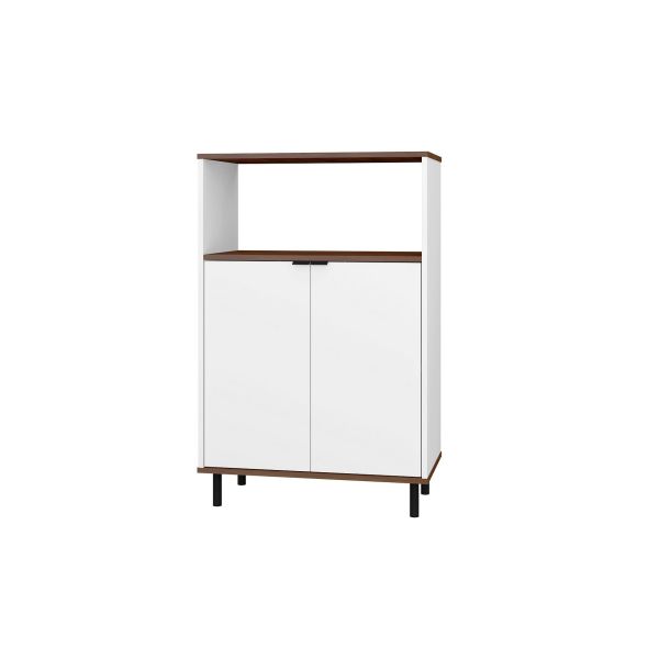 Mosholu Accent Cabinet in White and Nut Brown