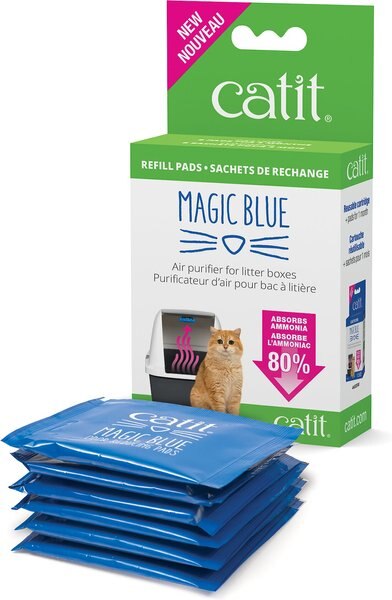 Catit Magic Blue Odor Reducing Refill Cat Litter Pad， 6 count