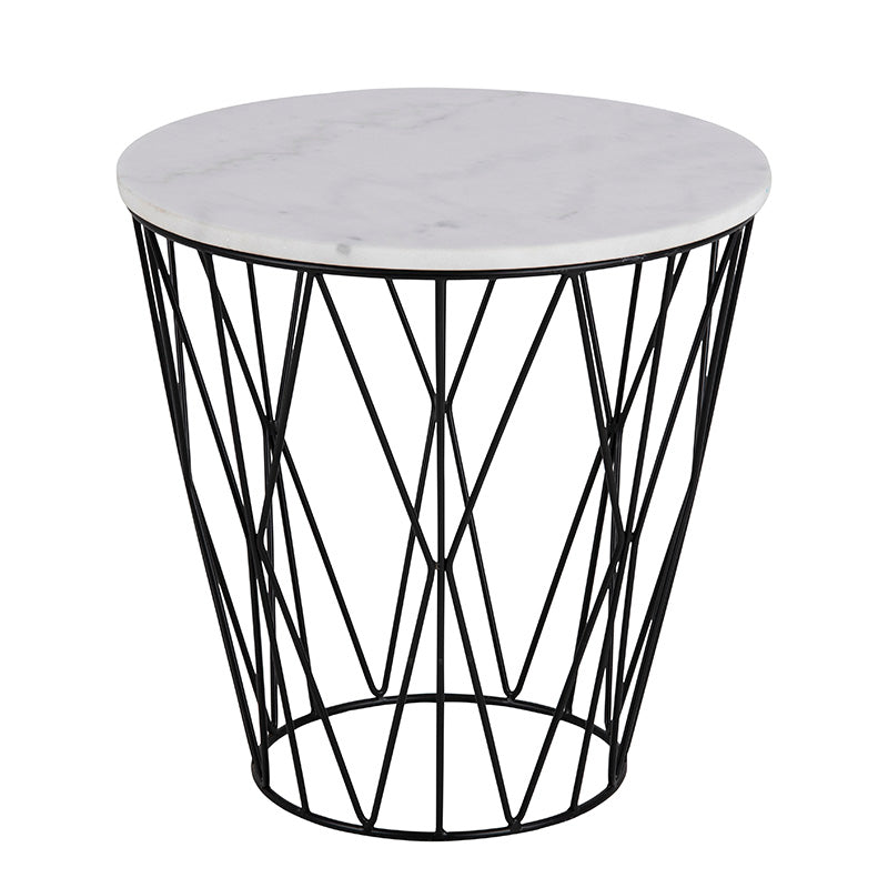 DARBY Side Table Marble 50cm - White