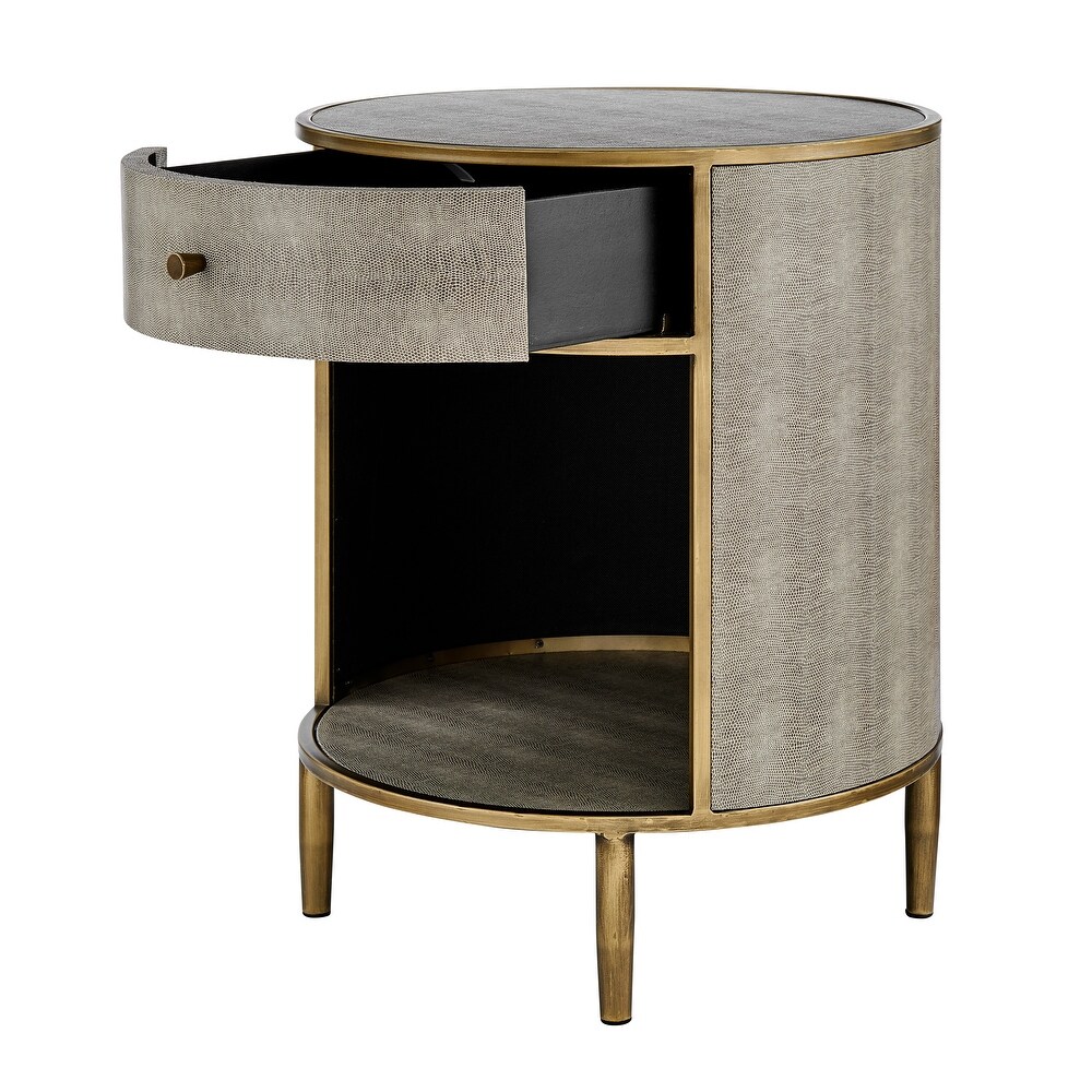 Loretta Faux Shagreen Side/ End Table