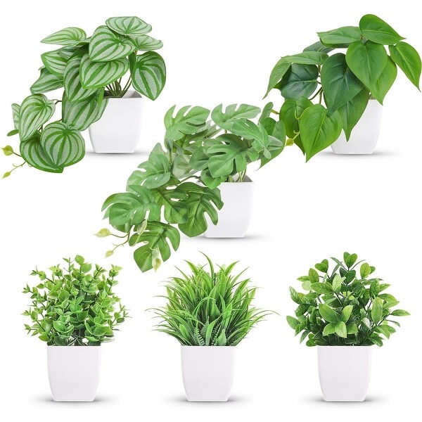 6 Packs Fake Plants Small Artificial Plants