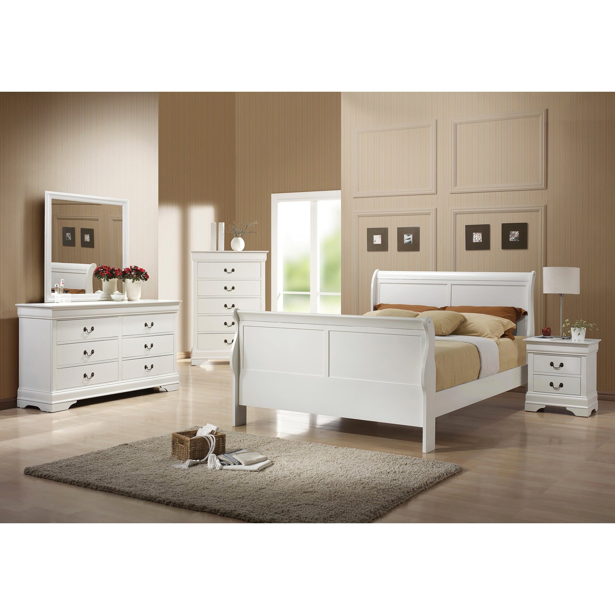 Barrow Traditional White 5-piece Bedroom Set - - 33987960