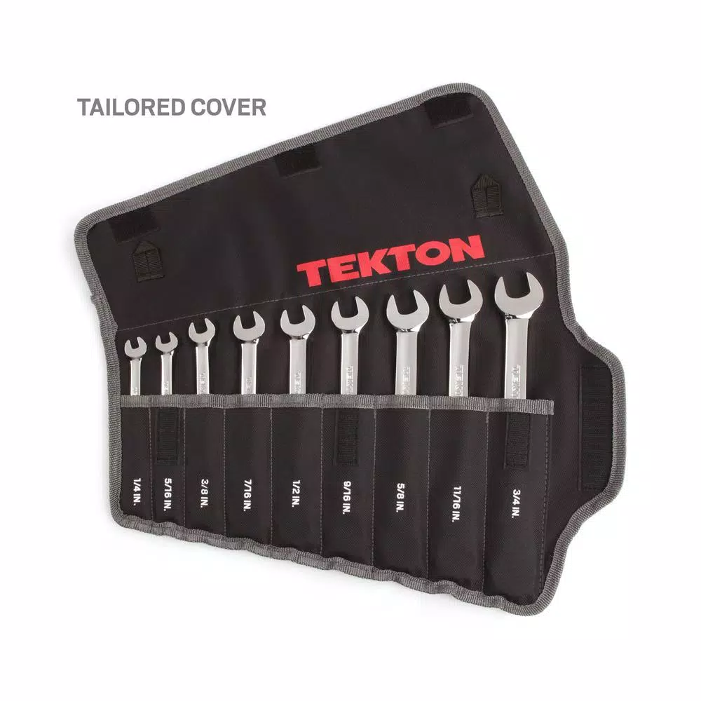 TEKTON 1/4-3/4 in. Ratcheting Combination Wrench Set with Pouch (9-Piece) and#8211; XDC Depot