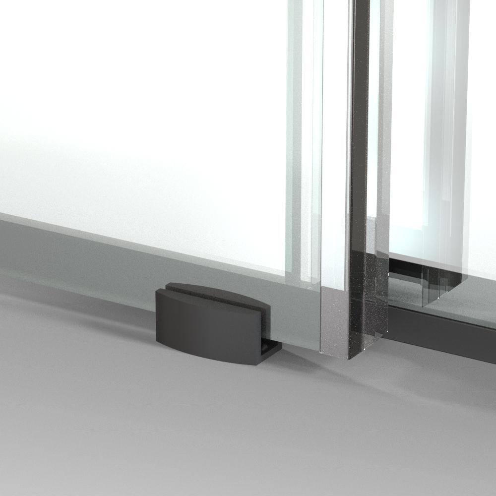 niveal Ruhr 60 in. W x 76 in. H Sliding Semi-Frameless Shower Door in Matte Black with Patterned Glass 7051CBRH7660MB