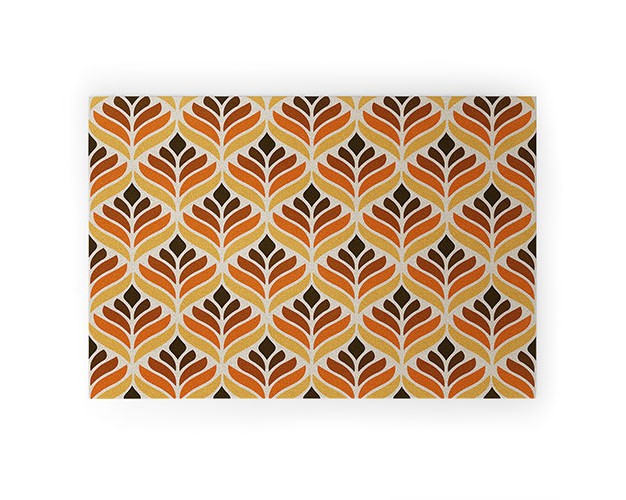 Alisa Galitsyna Retro Flower Pattern Large Looped Vinyl Welcome Mat Society6