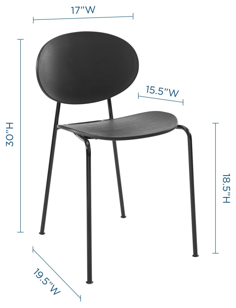 Palette Dining Side Chair Set of 2 EEI 3902 BLK   Midcentury   Dining Chairs   by Kolibri Decor  Houzz