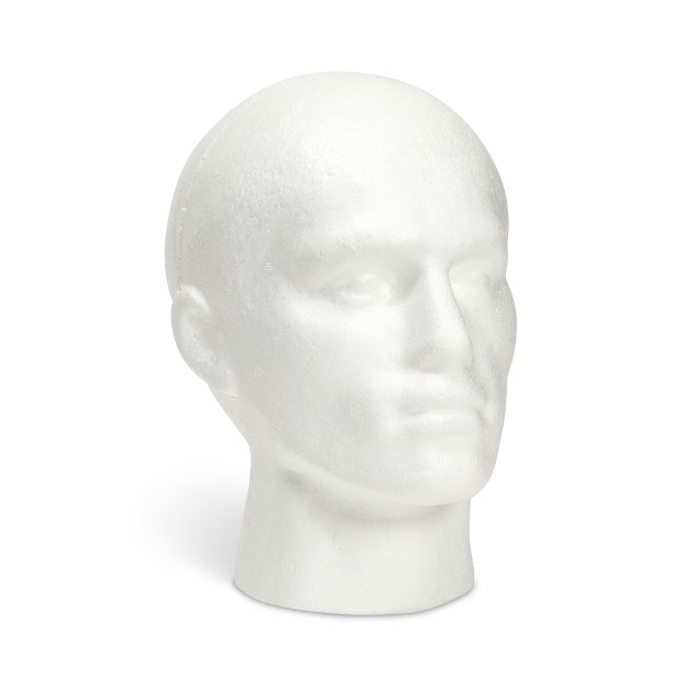 Juvale Male Foam Head Form Mannequin Display For Masks Hats Wigs Halloween Decoration white 9x11 In