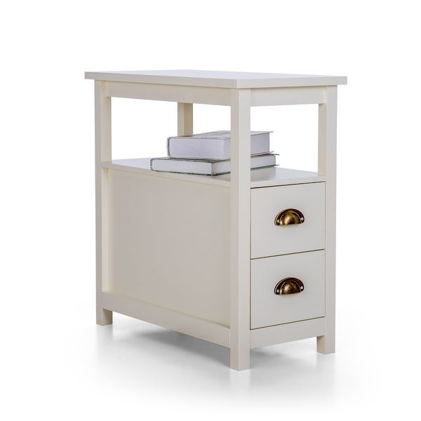 Sophia and William End Table with 2 Storage Drawers and Open Shelf