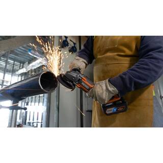 RIDGID 18V OCTANE Brushless Cordless 4-12 in. Angle Grinder with 18V Lithium-Ion 1.5 Ah Battery R86042B-AC870015N