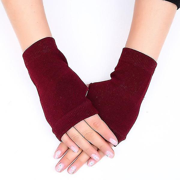 1 Pair Women Cashmere Fingerless Warm Winter Gloves Hand Wrist Warmer Mittens Elastic Glove