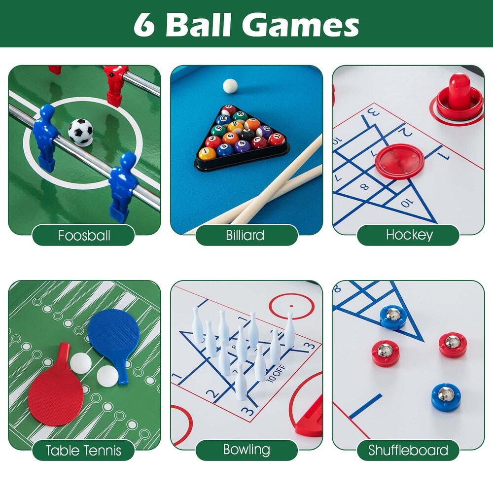 Costway 12 in 1 Combo Game Table Set with Foosball Air Hockey Pool   See Details