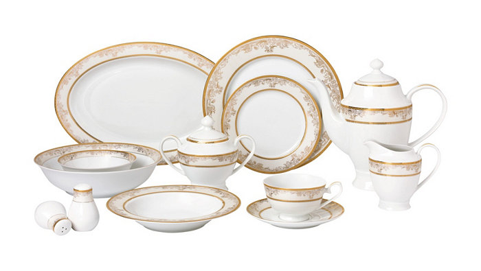 Lorren Home Trends Chloe 57-PC Dinnerware Set Service for 8