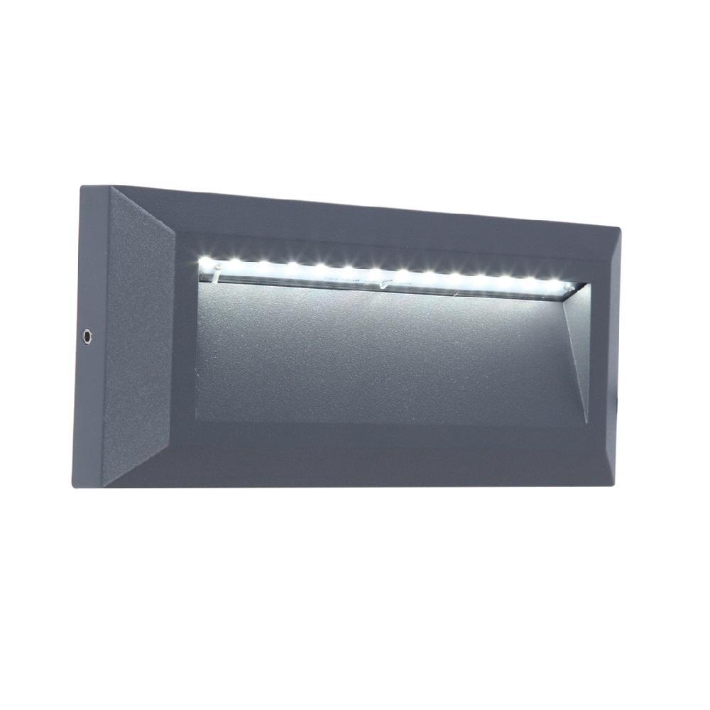 Lutec 5191602118 Helena LED Anthracite Outdoor Rectangular Surface Mount Brick Down Light