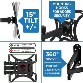 mount-it! 32 in. Full Motion Corner TV Wall Mount for Screens MI-407-1