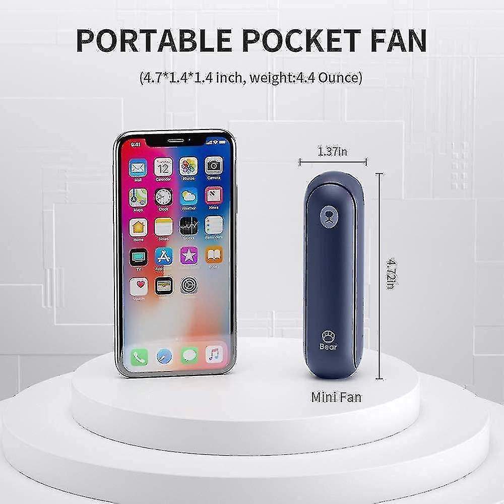 Pocket Handheld Fan， Mini Portable Hand Fan， Operated 14-21 Wor Hours， Usb Recharable Foldable Fan， Quiet Personal Fan With Bank，