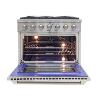 Brama 36 in. 5.2 cu. ft. Gas Range in Stainless Steel BR-36SSGG