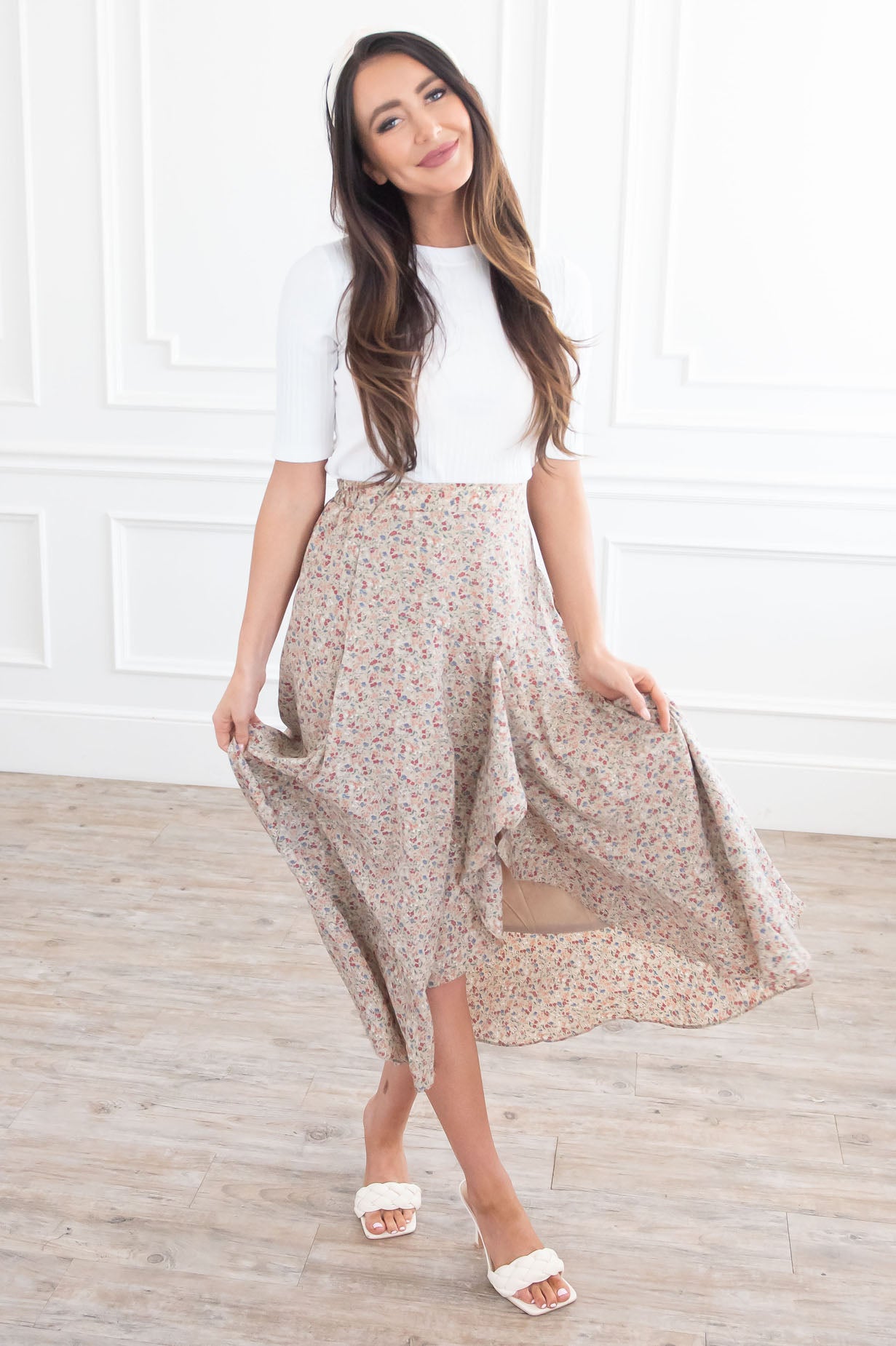 Growing On You Modest Ruffle Skirt