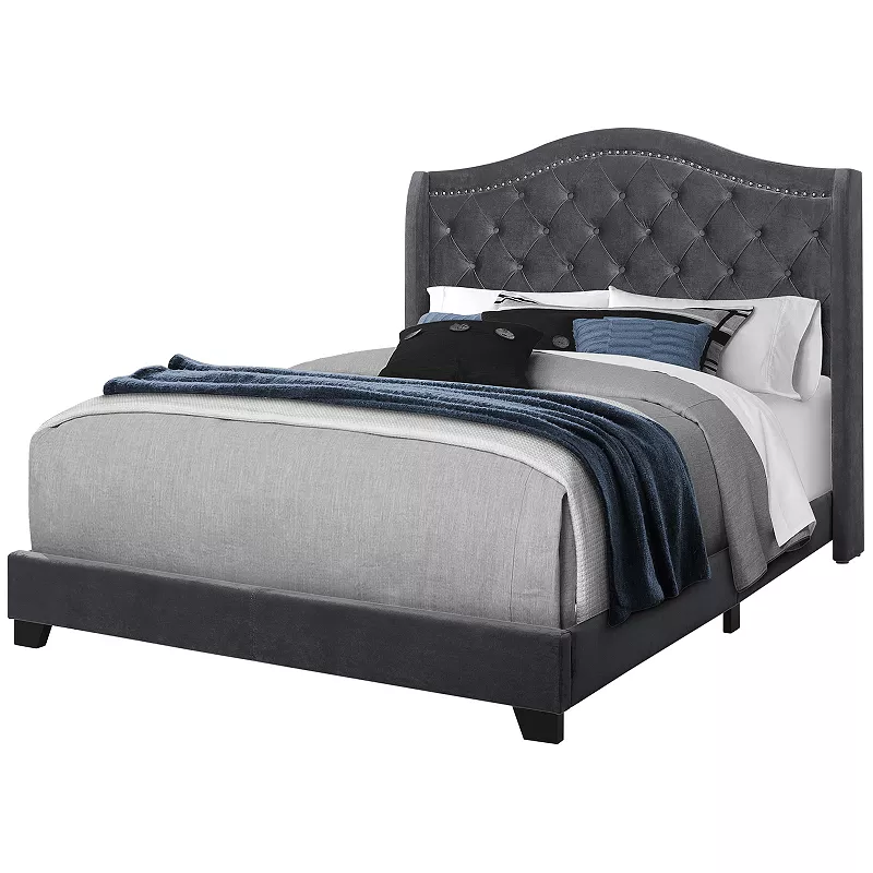 Monarch Tufted Upholstered Queen Bed