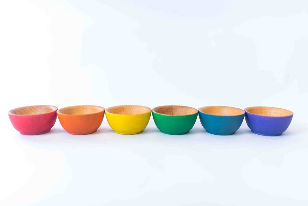 Color Sorting Bowls - Wooden