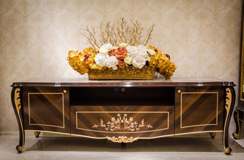 Infinity 86.6 quotFloor Cabinet   Traditional   Entertainment Centers And Tv Stands   by Infinity Furniture  Houzz