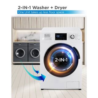 BLACK+DECKER 2.7 cu. ft. All-in-One Washer and Dryer Combo in White BCW27MW