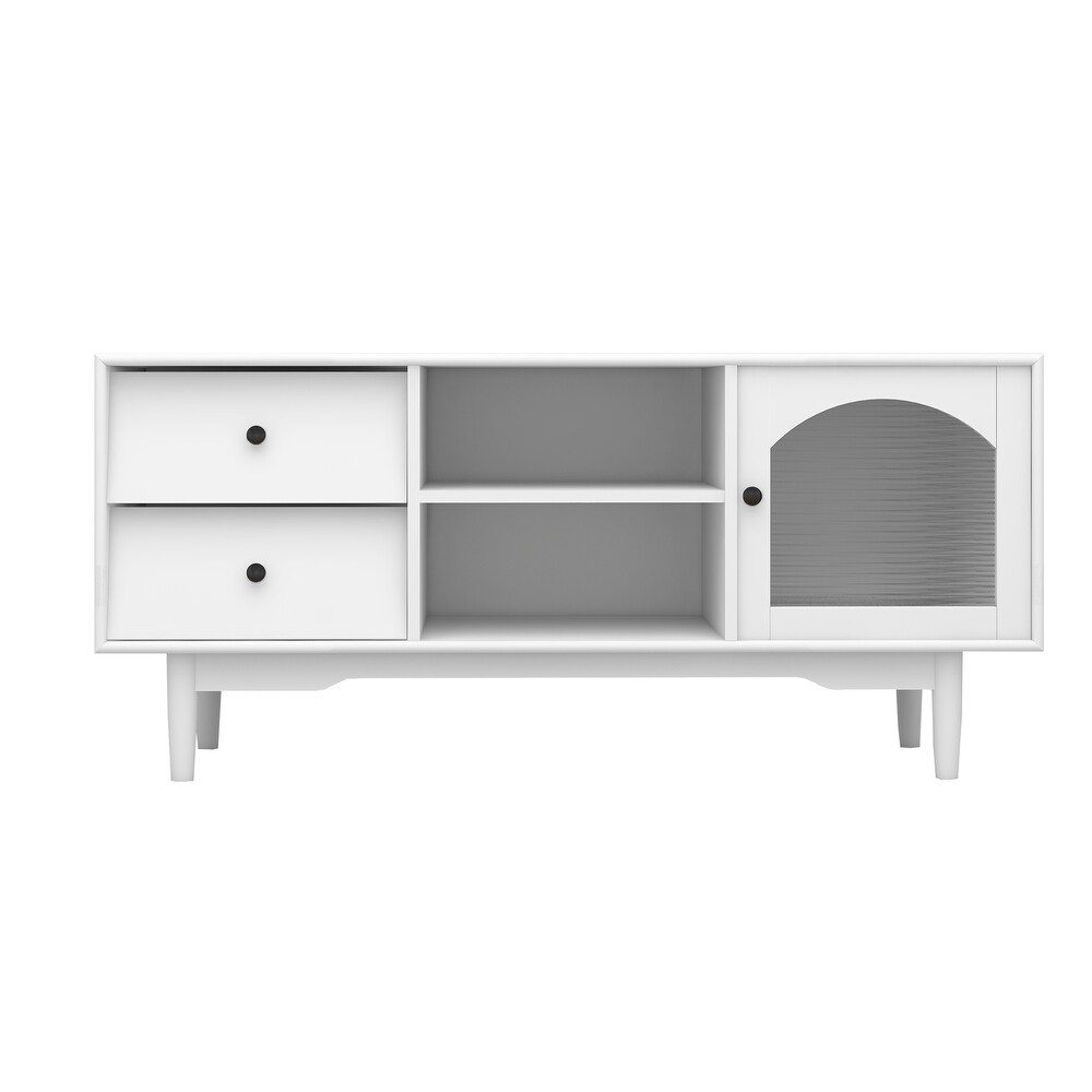 White Wood TV Stand for TVs up to 55\