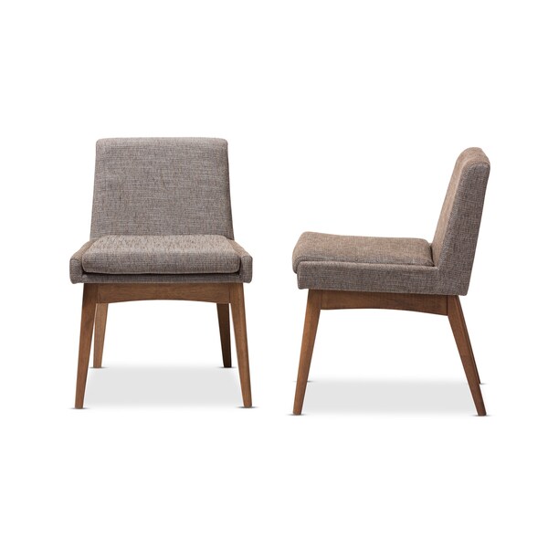 Carson Carrington Lillestrom Mid-Century Modern and Gravel Upholstered Dining Chairs