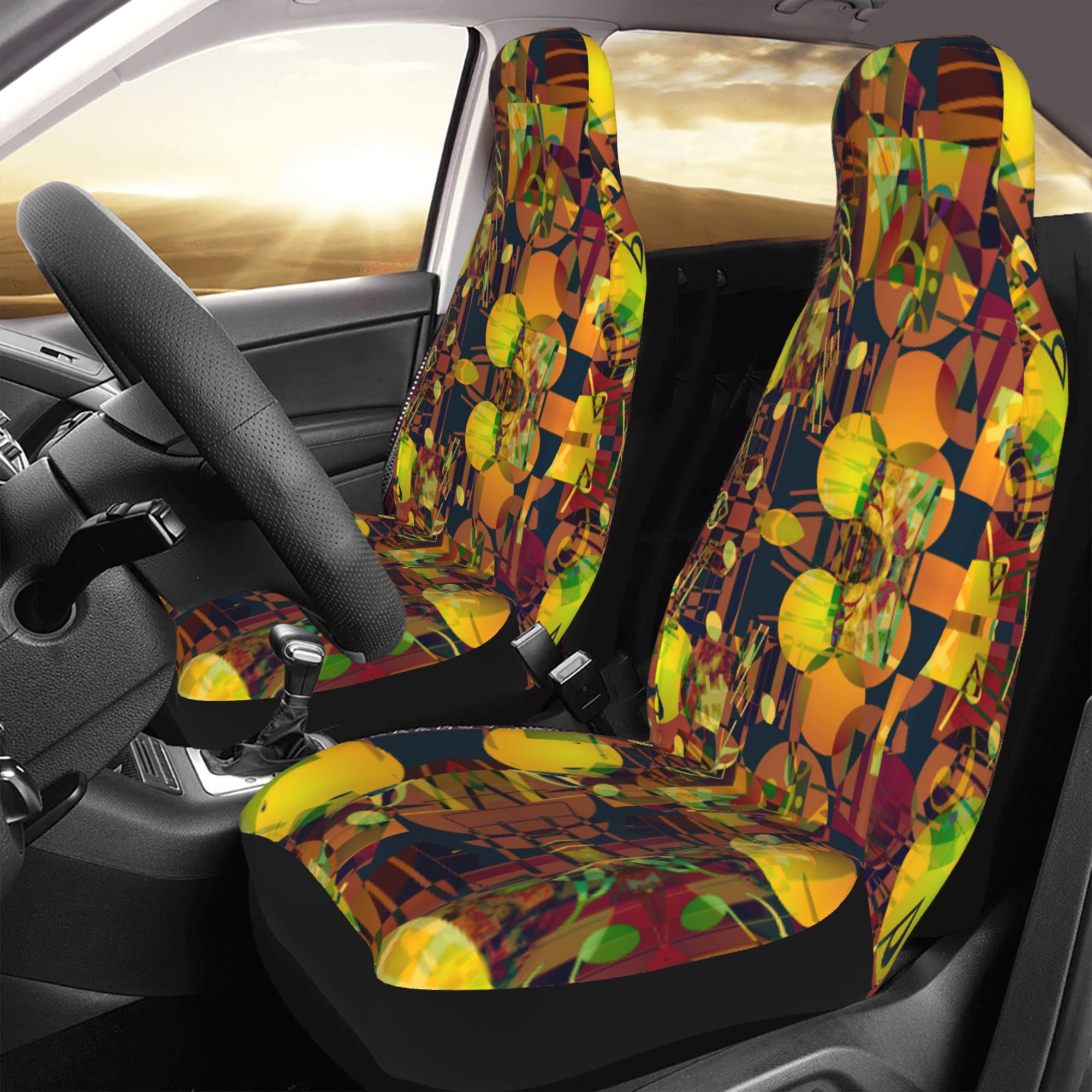 ZICANCN Car Seat Cover Retro Abstract Notes Car Front Seat Covers Protectors ， Automotive Seat Covers for Cars Trucks Suv