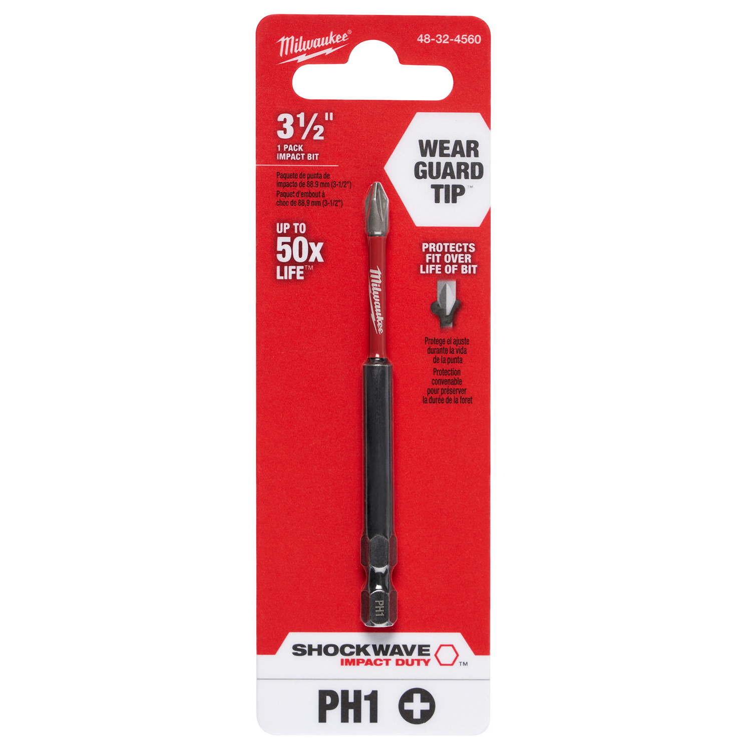 MW Shockwave Phillips #1 X 3-1/2 in. L Impact Power Bit Steel 1 pc