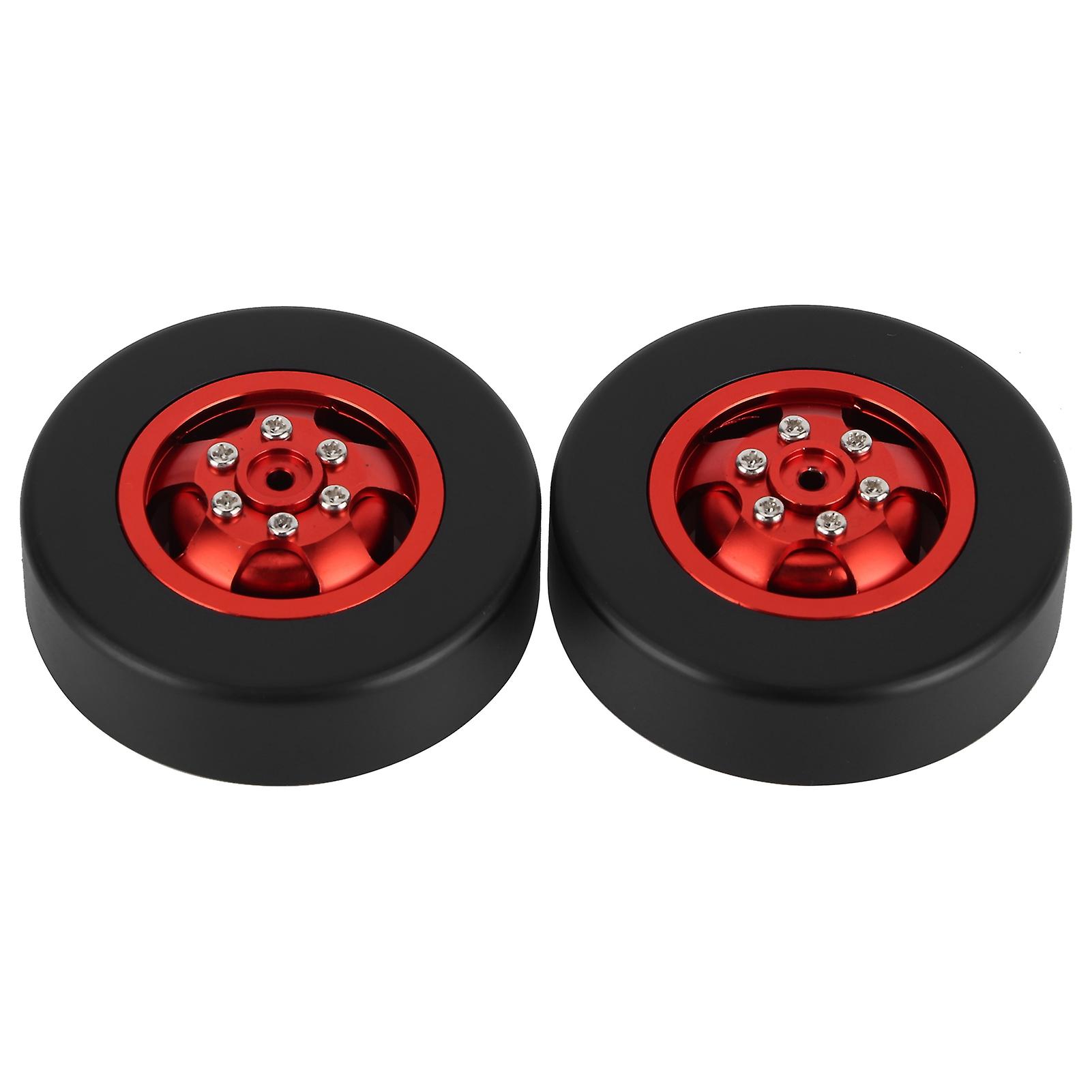 2pcs Aluminum Alloy Drift Tire Rc Car Parts Accessories Fit For Wpl D12 Rc Truck 54mmred