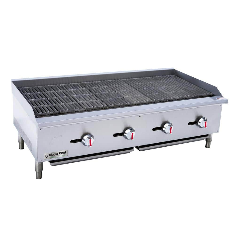 Magic Chef 48 in. Commercial Countertop Radiant Char broiler in Stainless Steel M48CB