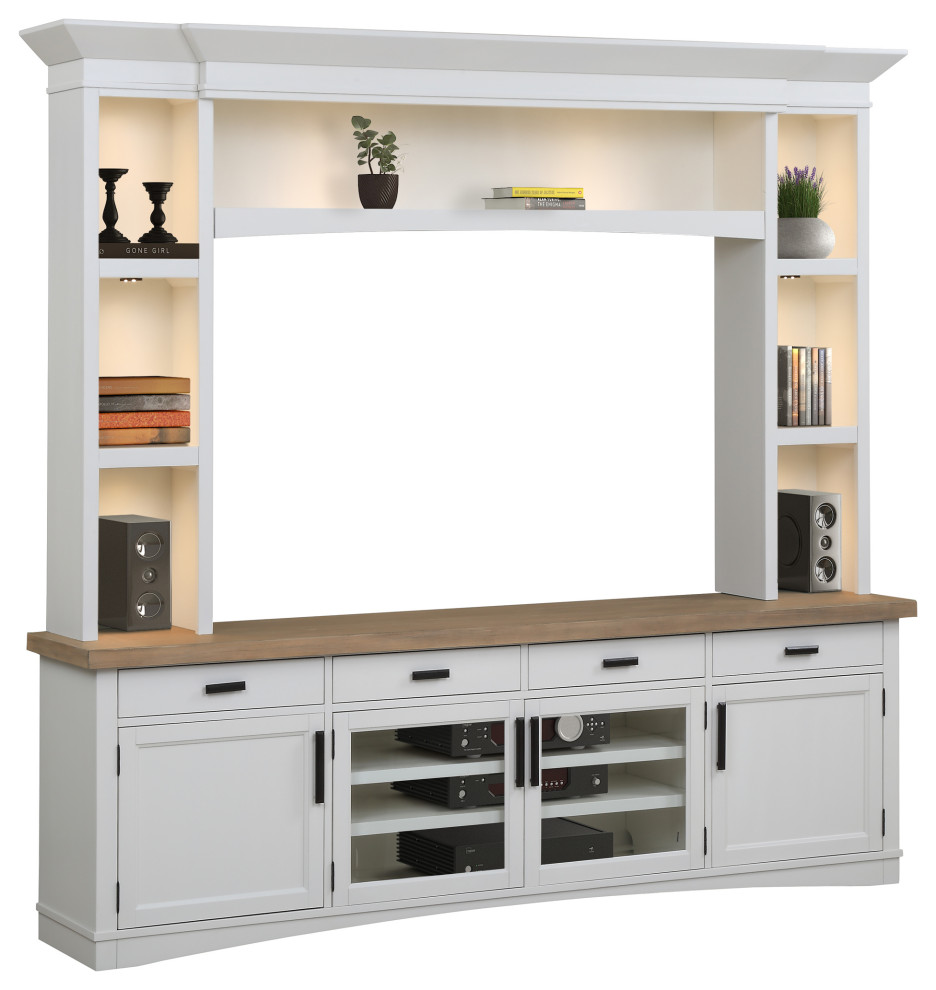 Parker House Americana Modern 92 quotTV Console With Hutch   Traditional   Entertainment Centers And Tv Stands   by Parker House  Houzz