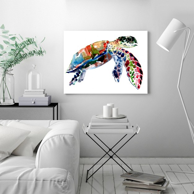 Americanflat Coastal Animal Sea Turtle Duet 2 By Suren Nersisyan Wrapped Canvas