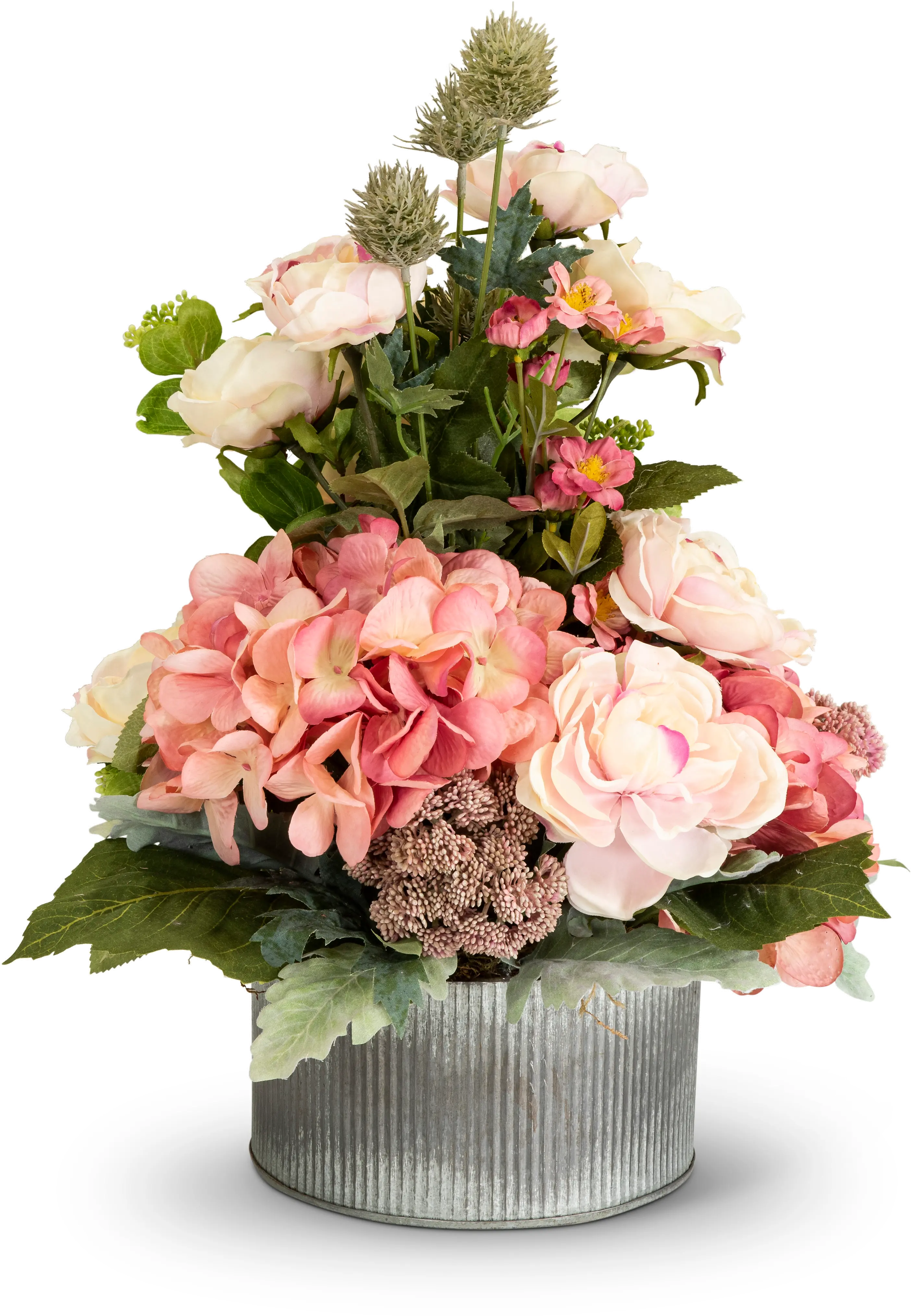 22 Inch Pink Faux Floral Arrangement