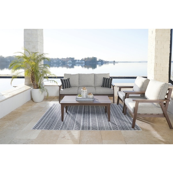 Signature Design by Ashley Emmeline Brown/Beige 4Piece Outdoor Seating Package