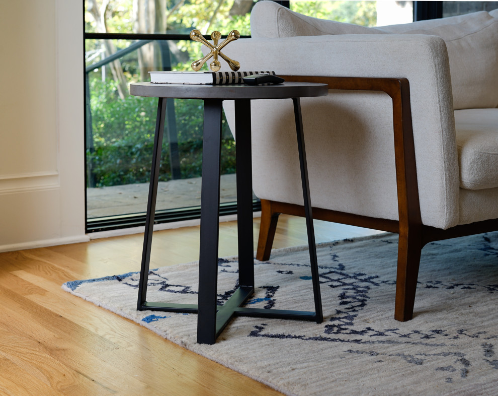 Posh Pollen Ross Round Side Table   Industrial   Side Tables And End Tables   by Hives  ampHoney  Houzz