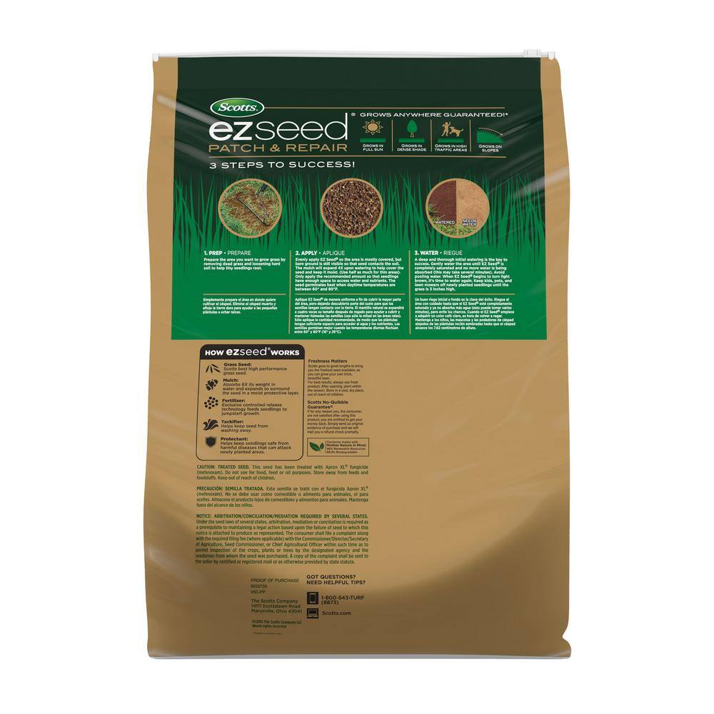 Scotts 20 lbs. EZ Seed Patch  Repair Sun and Shade Mulch Grass Seed and Fertilizer Combination 17504