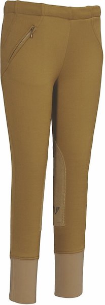 TuffRider Children's Unifleece Pull-On Stretch Fleece Knee Patch Winter Breeches