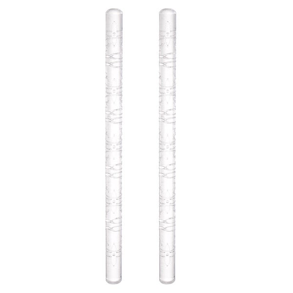 2pcs Acrylic Embossed Rolling Pin 16cm x 1cm Roman Pattern - Transparent