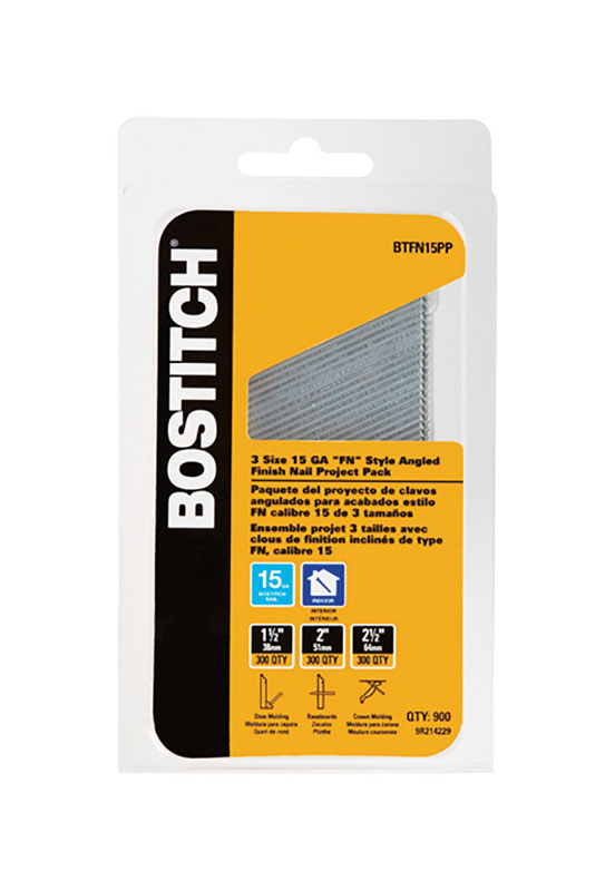 Bostitch 15 Ga. Angled Strip Brite Finish Nails 900 pk