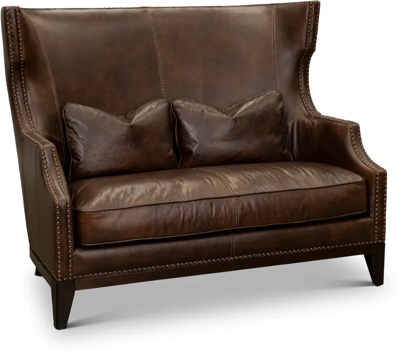 St. James Brown Leather Settee