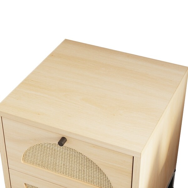 2 Drawer side table，Nightstand Bedroom Storage Drawer Table